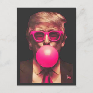 Postal Chicle Burbuja Trump Rosa Divertido Genial