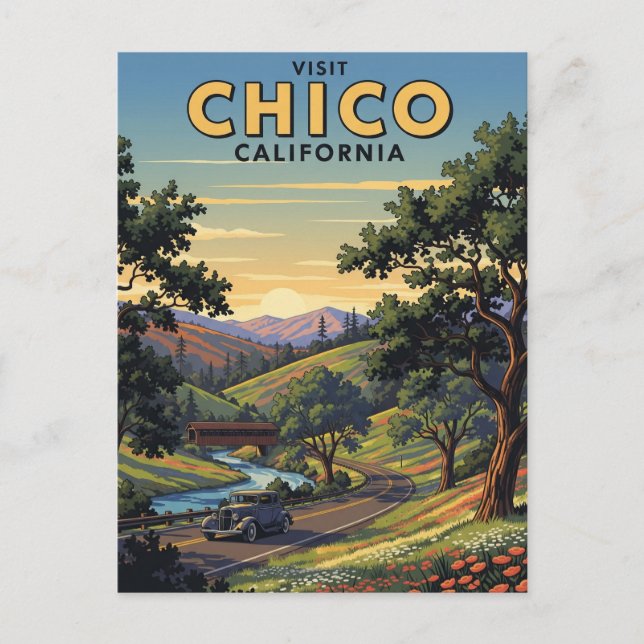 Postal Chico California Travel (Anverso)