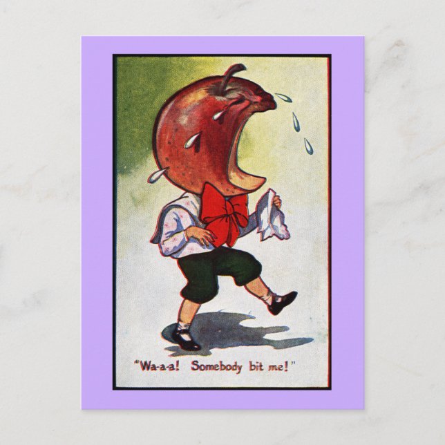 Postal Chico con cabeza de manzana (Anverso)