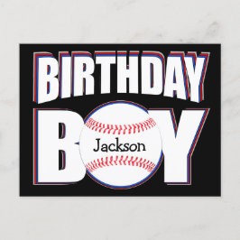 Postal Chico Cumpleañero Nombre de Jugador de Béisbol Per