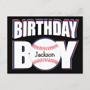 Postal Chico Cumpleañero Nombre de Jugador de Béisbol Per
