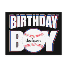 Chico Cumpleañero Nombre de Jugador de Béisbol Per