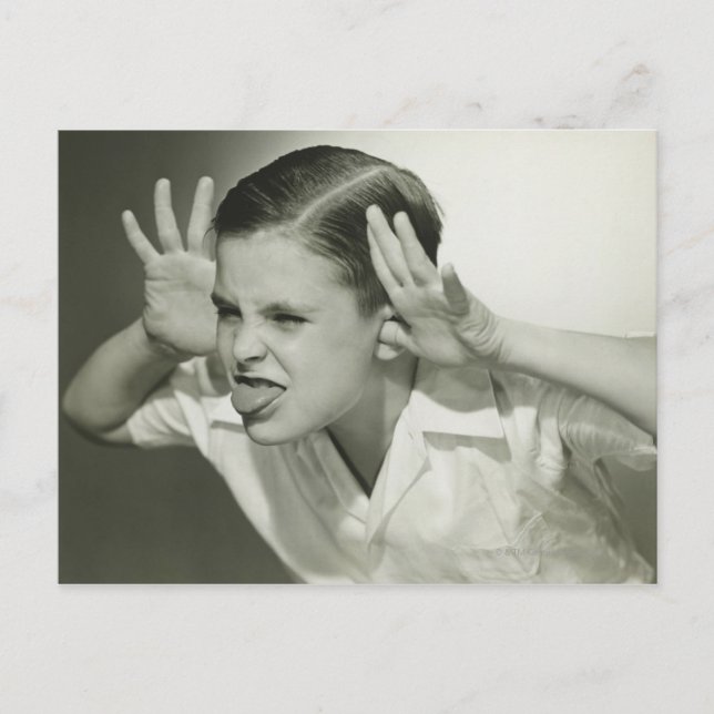 Postal Chico haciendo cara (Anverso)