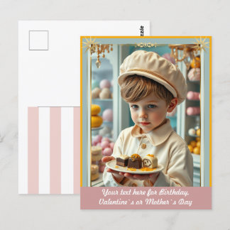 Postal Chico lindo con varios personalizados de dulces he