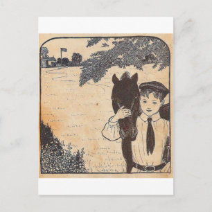 Postal Chico y caballo