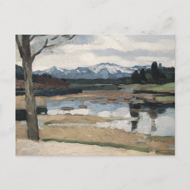 Postal Chiemsee Leo Putz Landscape Mountain Art (Anverso)