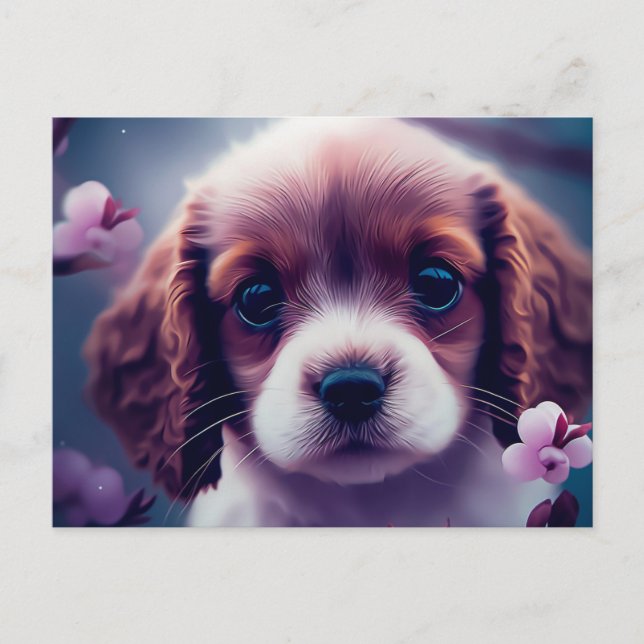Postal Chien Fleur (Anverso)