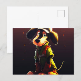 Postal Chien Jaune