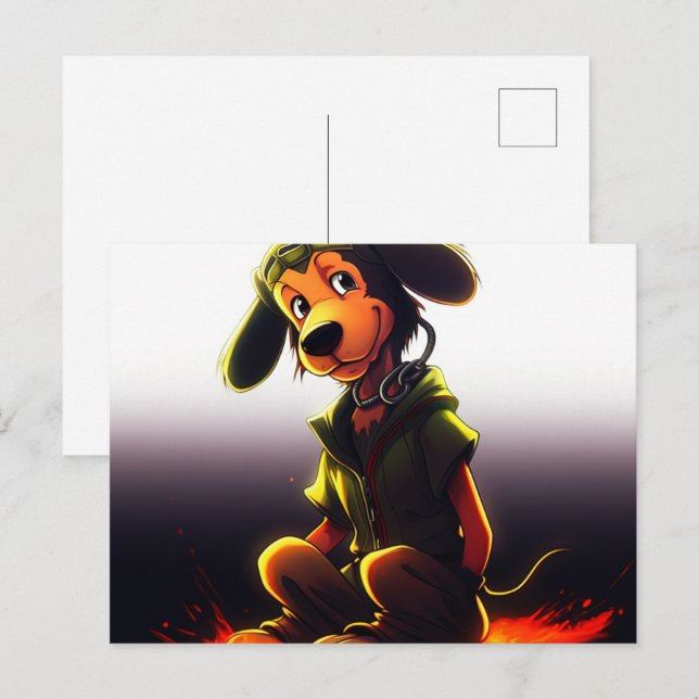 Postal Chien Jaune (Anverso / Reverso)