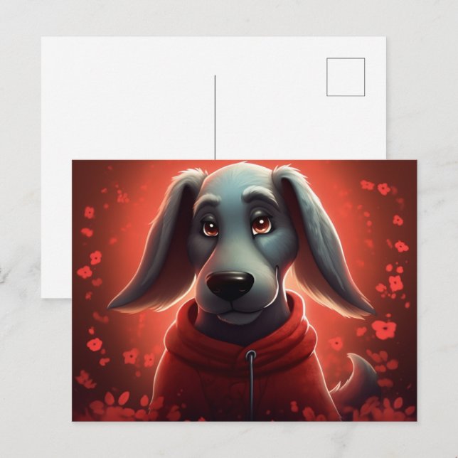 Postal Chien Rouge (Anverso / Reverso)