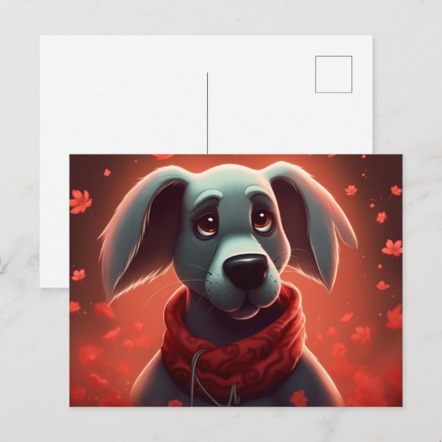 Postal Chien Rouge (Anverso / Reverso)