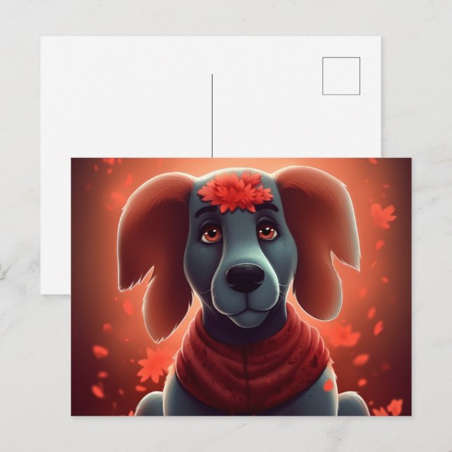 Postal Chien Rouge (Anverso / Reverso)