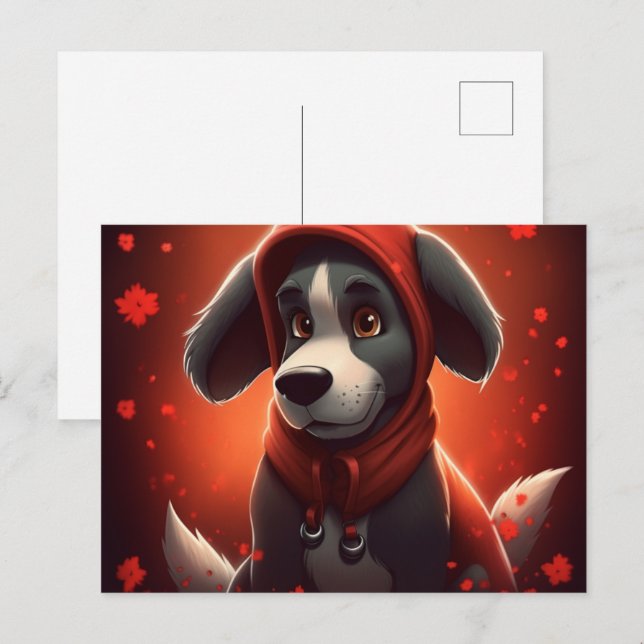 Postal Chien Rouge (Anverso / Reverso)