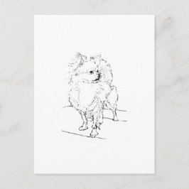 Postal Chihuahua de pelo largo - Ilustración de perro min