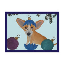 Chihuahua en adorno de Navidad roto