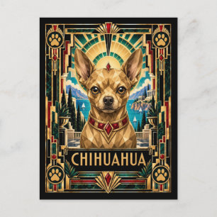 Postal Chihuahua, Perro Art Deco