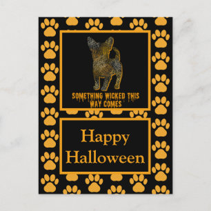 Postal Chihuahua Perro Silhouette Naranja divertida Hallo