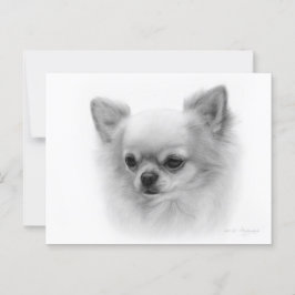 Postal Chihuahua pintado a mano con ojos conmovedores
