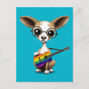 Postal Chihuahua, un cachorro que toca la guitarra del ar