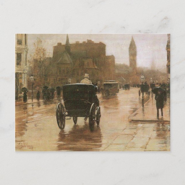 Postal Childe Hassam - Avenida Columbus (Anverso)