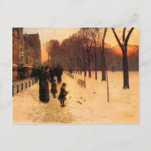 Postal Childe Hassam - Boston en el ocaso cotidiano