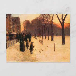 Postal Childe Hassam - Boston en el ocaso cotidiano