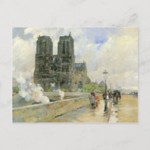 Postal Childe Hassam - Catedral de Notre Dame 1888