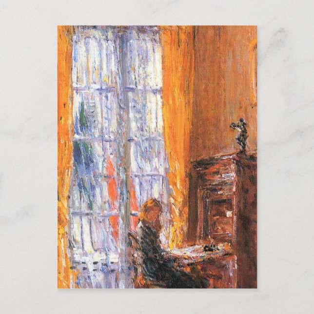 Postal Childe Hassam - En el escritorio (Anverso)