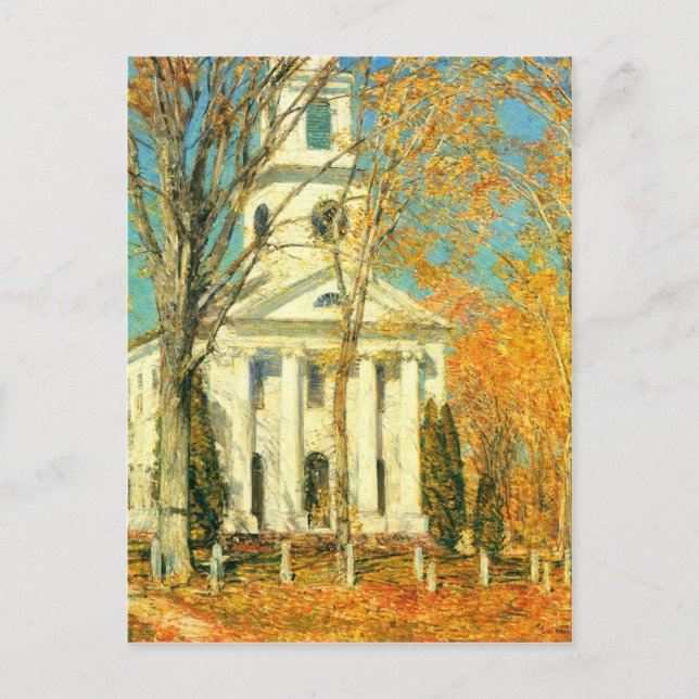 Postal Childe Hassam - Iglesia del Viejo Lyme Connecticut (Anverso)