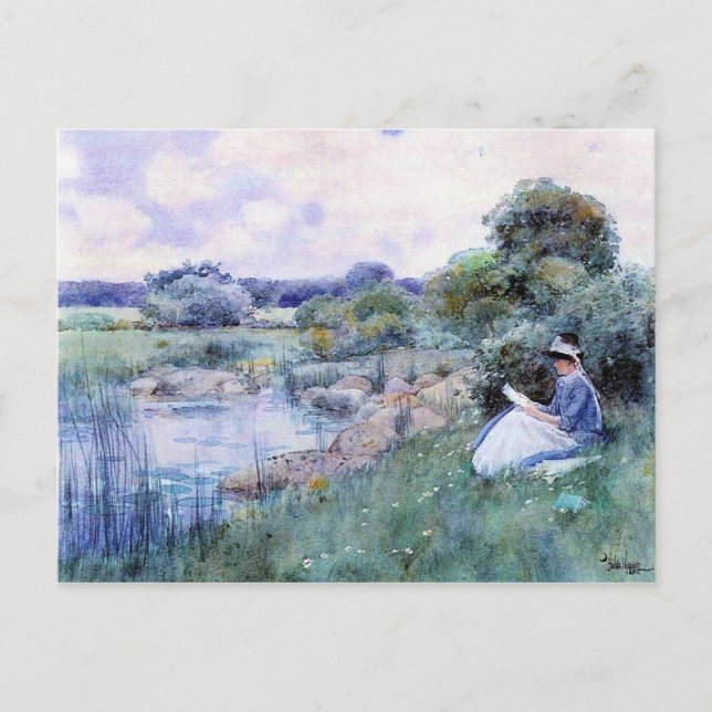 Postal Childe Hassam - Leer mujer (Anverso)