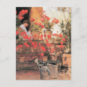 Postal Childe Hassam - Red Geraniums