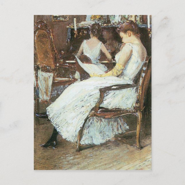 Postal Childe Hassam - Sra. Hassam y su hermana (Anverso)