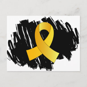 Postal Childhood Cancer Gold Ribbon With Scribble