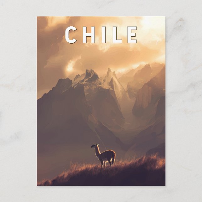 Postal Chile Ilustracion Viaje de arte (Anverso)