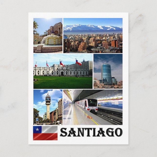 Postal Chile - Santiago - Mosaico - (Anverso)