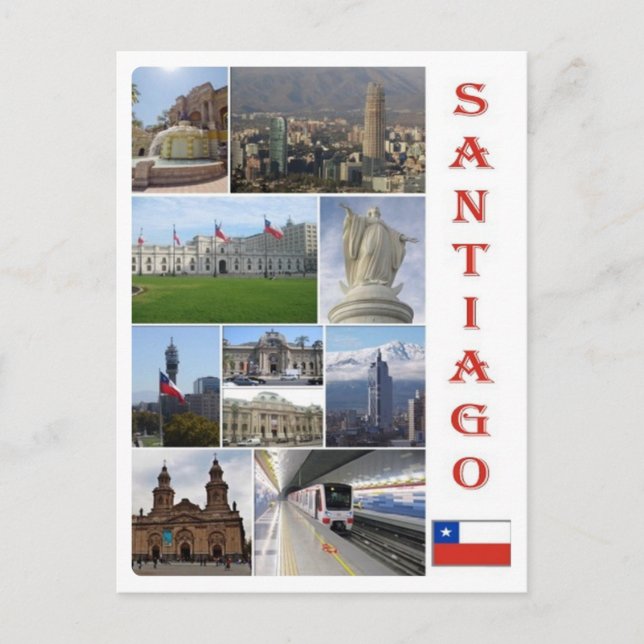 Postal Chile - Santiago - Mosaico - (Anverso)
