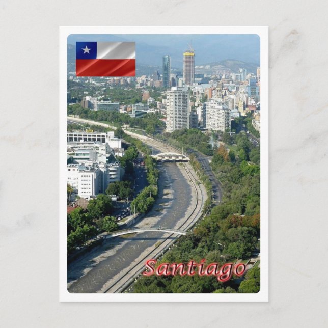 Postal Chile - Santiago - Río Mapocho - (Anverso)
