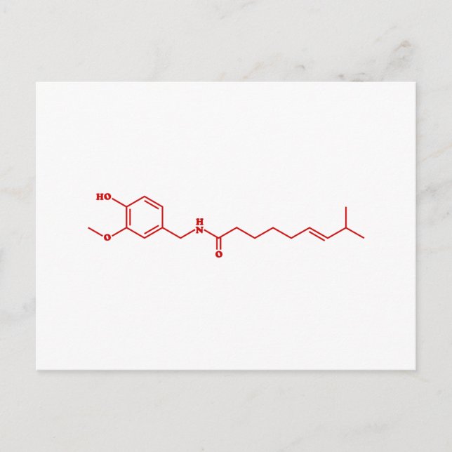 Postal Chili Capsaicin Fórmula Química Molecular (Anverso)