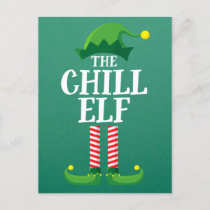 Postal Chill Elf Matching Family Group Navidad Fiesta