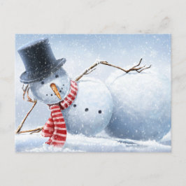 Postal Chill Sexy Snowman Holiday Postcard