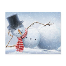Chill Sexy Snowman Holiday Postcard