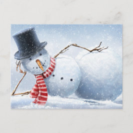 Postal Chill Sexy Snowman Holiday Postcard