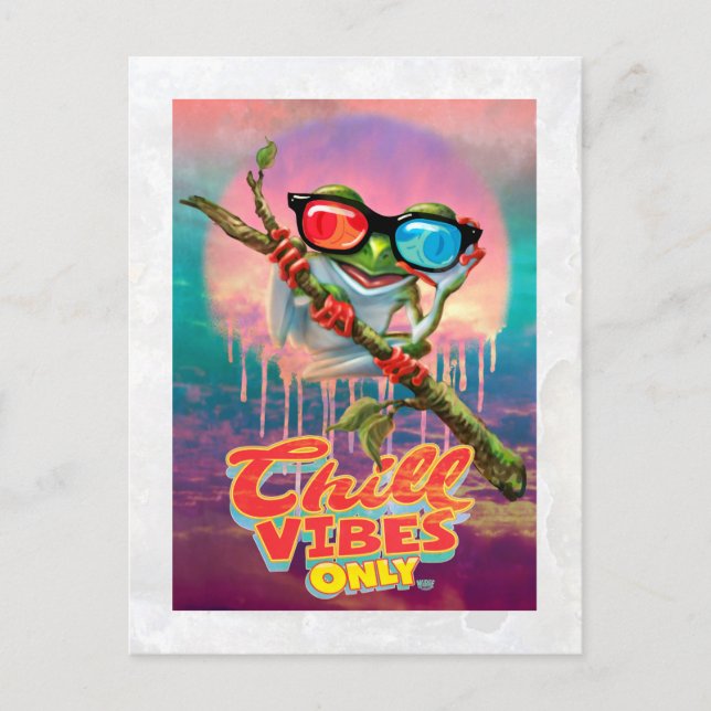 Postal Chill Vibes Only 3D Tree Frog (Anverso)