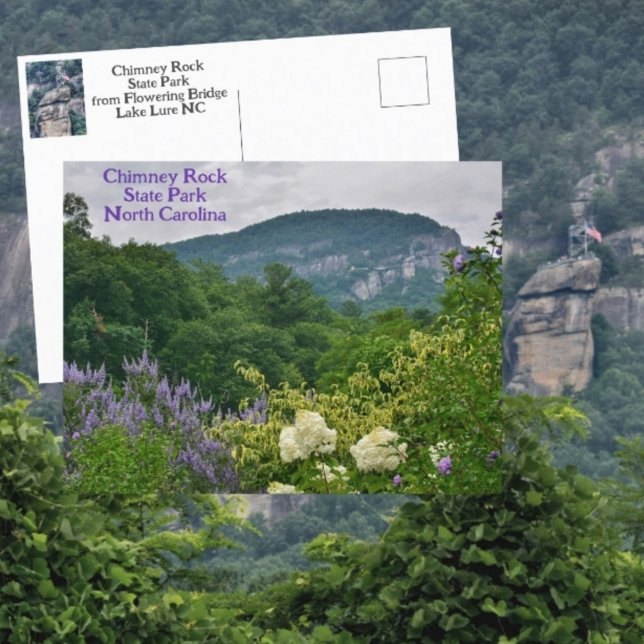 Postal Chimney Rock desde Flowering Bridge Lake Lure NC (Subido por el creador)