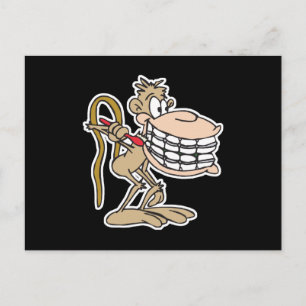 Postal chimpancé con cordones