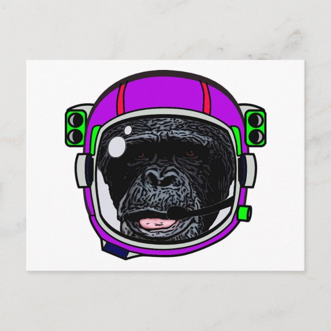 Postal Chimpancé del espacio (Anverso)