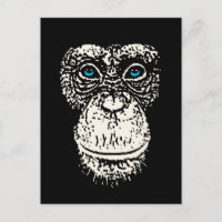 Chimpancé frente a ojos azules
