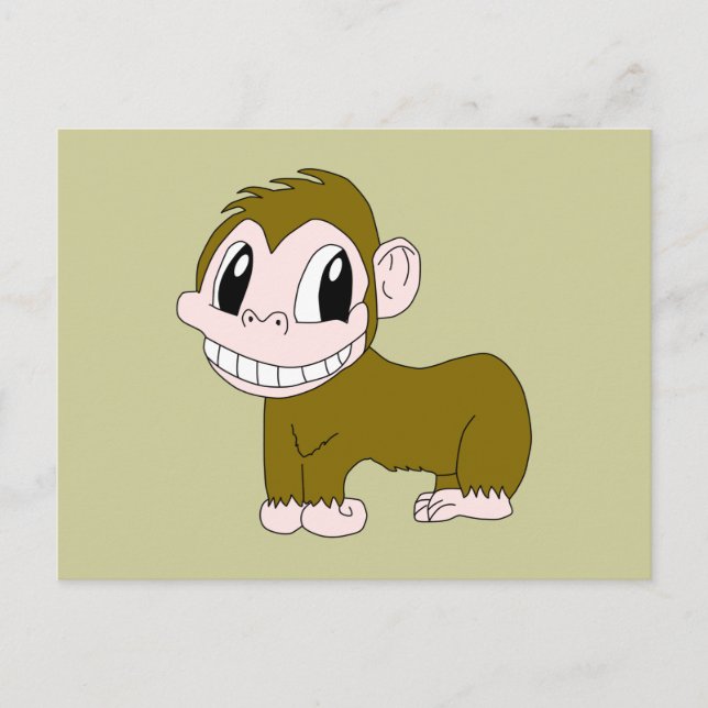 Postal chimpancé sonriente (Anverso)