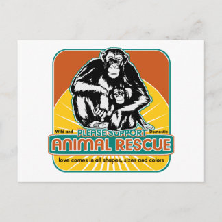 Postal Chimpanzee de Rescate Animal