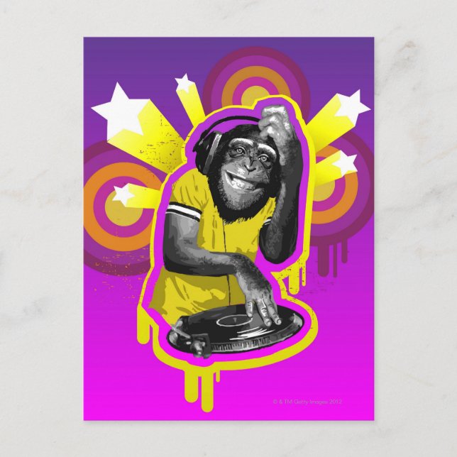Postal Chimpanzee DJ (Anverso)
